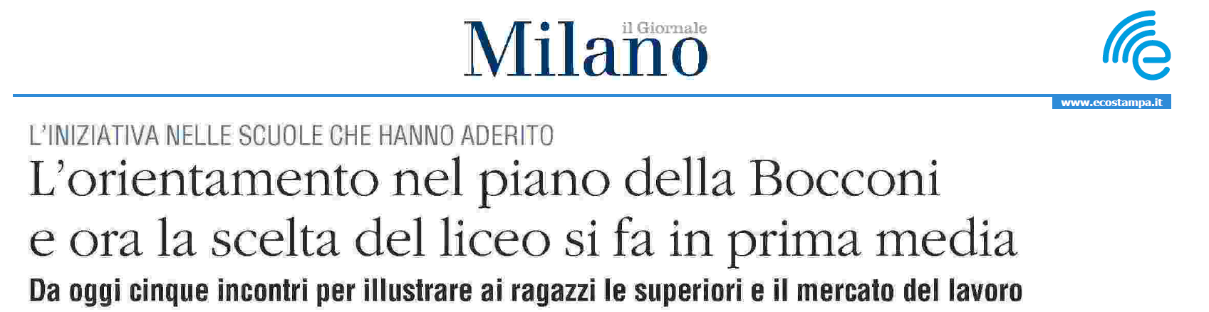 titolo articolo di giornale 