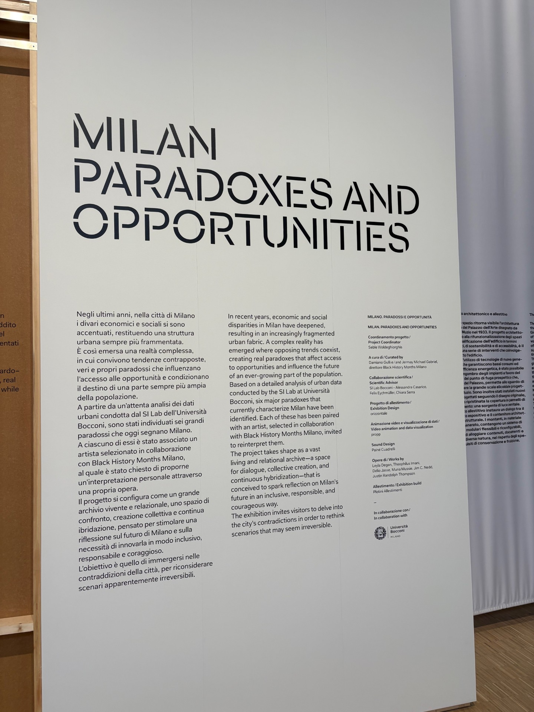 Foto pannello evento presso Triennale Milano 